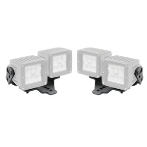 Jeep Wrangler Light Mount - Go Rhino - Hood Hinge Mount for Two 3in Cubes - Textured Black - `18-`20